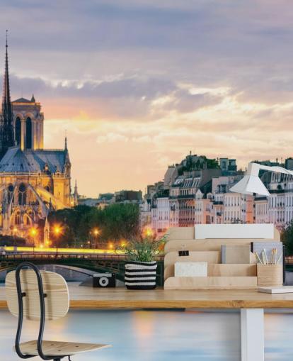 Notre Dame and River Wall Mural