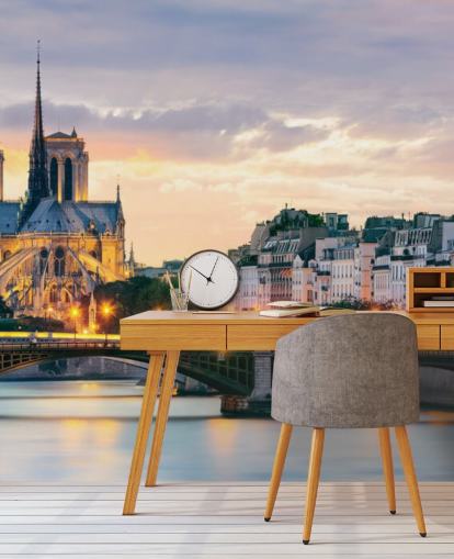 Notre Dame ja joen seinämaalaus