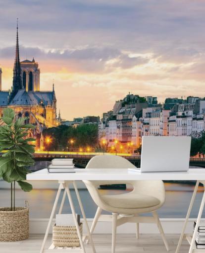 Notre Dame und Fluss Fototapete