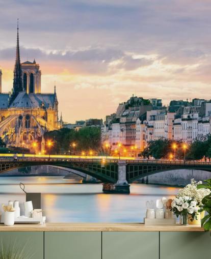 Notre Dame and River Wall Mural
