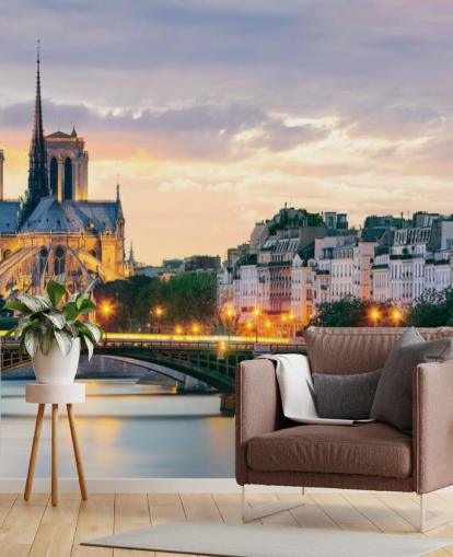 Notre Dame and River Wall Mural