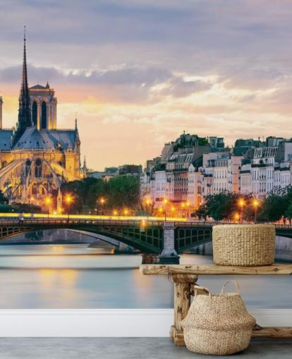 Notre Dame and River Wall Mural