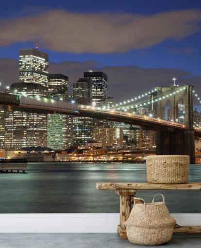 Brooklyn silta yöllä seinämaalaus