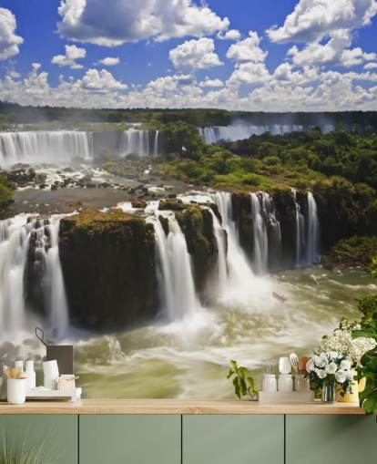 Tropische Iguassu waterval muurschildering Tropische Iguassu waterval muurschildering