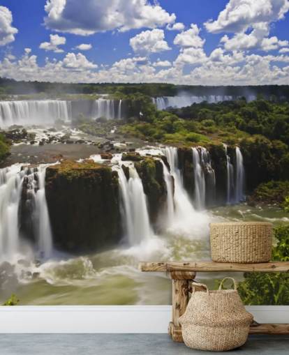 Decorazione murale con cascata di iguassu tropicale