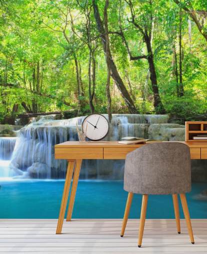 Waterfall in Jungle Wall Mural Waterfall in Jungle Wall Mural
