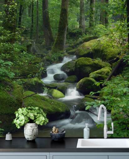 Small Forest Waterfall Wallpaper
