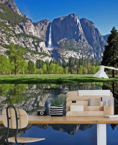 Decorazione murale con vista lago e montagna Decorazione murale con vista lago e montagna