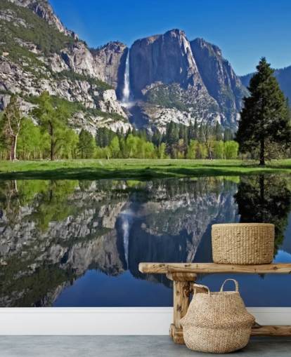 Mural de pared Vista a lago y montaña