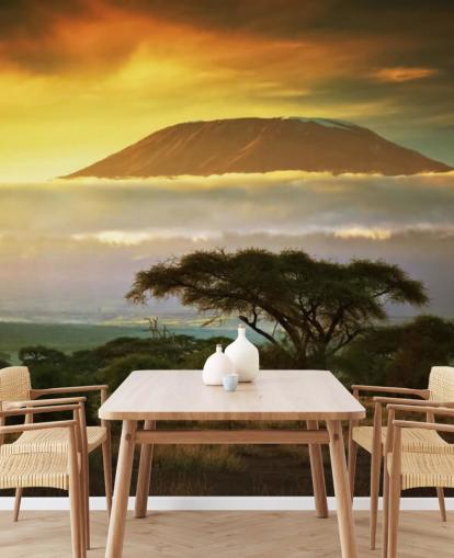 Mount Kilimanjaro over skyer vægmaleri