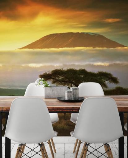 Mount Kilimanjaro pilvien yläpuolella seinämaalaus Mount Kilimanjaro pilvien yläpuolella seinämaalaus