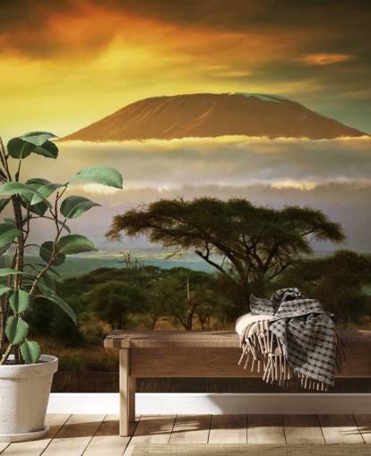 Mural de pared Monte Kilimanjaro por encima de las nubes