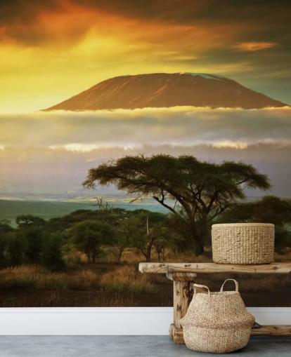 Mural de pared Monte Kilimanjaro por encima de las nubes