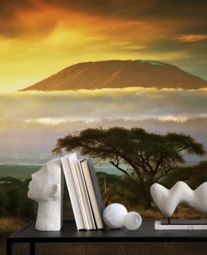 Mount Kilimanjaro ovanför Moln Väggmålning