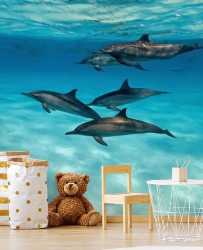 Delfinkapsel unter dem Meer Fototapete