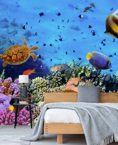 Décoration murale corail et poissons