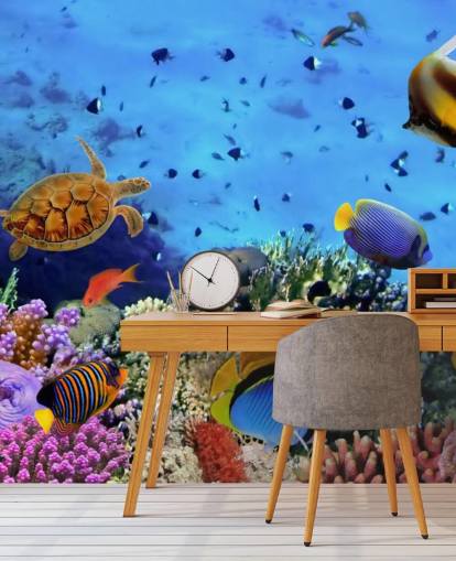 Decorazione murale con coralli e pesci