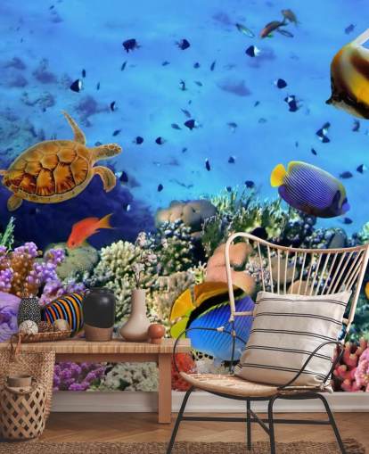 Décoration murale corail et poissons
