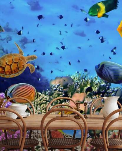 colorido mural de papel pintado de peces personalizable llamado Foto de una colonia de coral para dormitorio infantil colorido mural de papel pintado de peces personalizable llamado Foto de una colonia de coral para dormitorio infantil