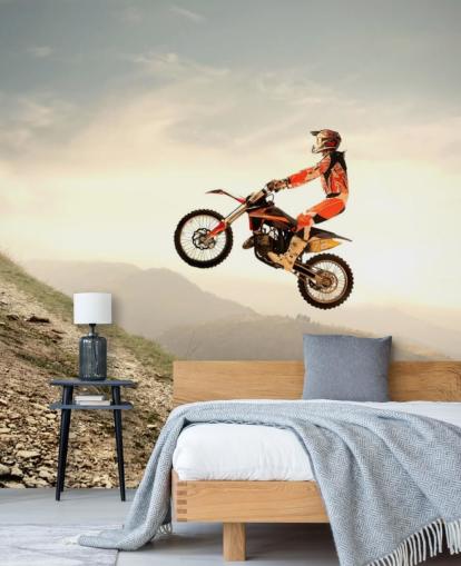 Flying Motocross Rider Wallpaper