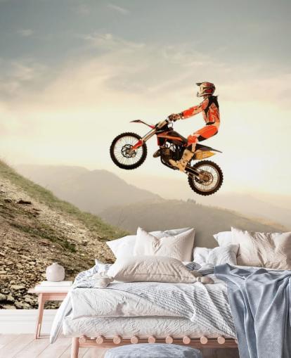 Flying Motocross Rider Wallpaper