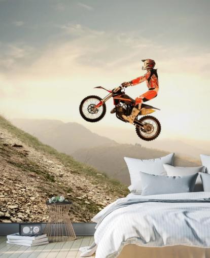 Fondo de pantalla de motocross volador