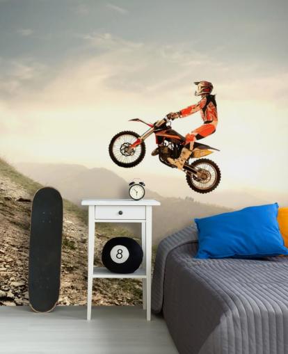 Flying Motocross Rider Wallpaper