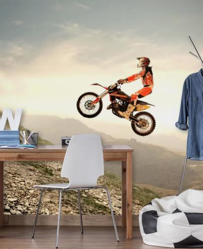 Flying Motocross Rider Bakgrunn