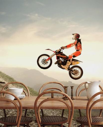Flygande Motocross Rider Bakgrund Flygande Motocross Rider Bakgrund