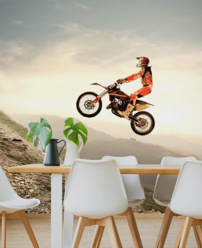 Fondo de pantalla de motocross volador