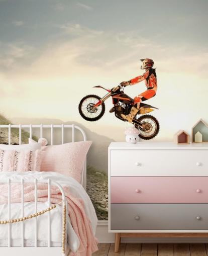 Flygande Motocross Rider Bakgrund