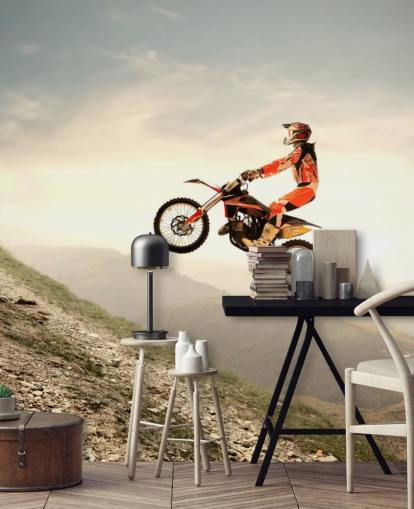 Fondo de pantalla de motocross volador