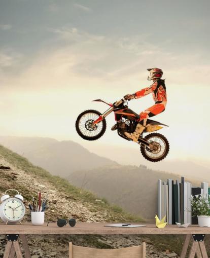 Fondo de pantalla de motocross volador Fondo de pantalla de motocross volador