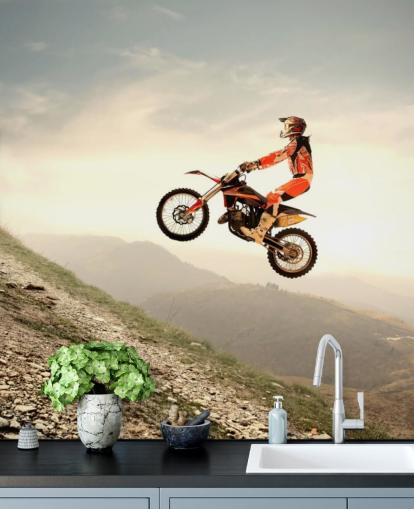 Fondo de pantalla de motocross volador