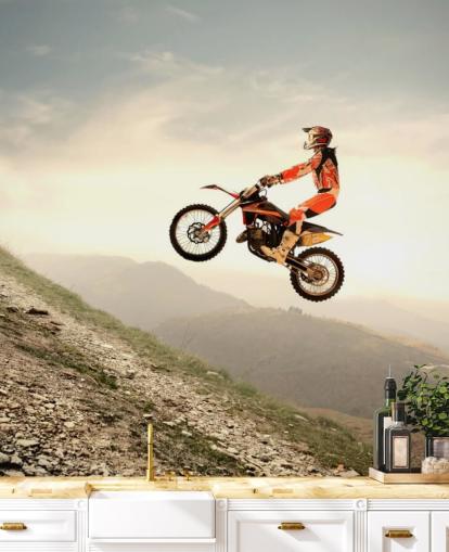 Fondo de pantalla de motocross volador