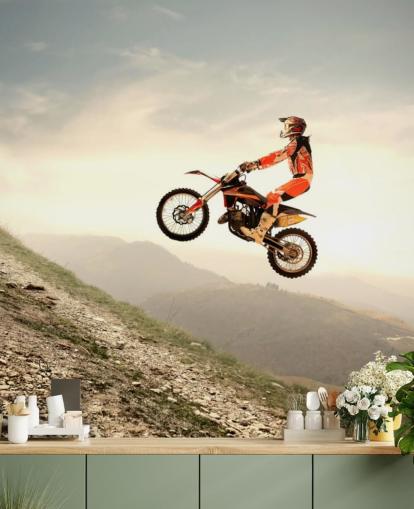 Fondo de pantalla de motocross volador