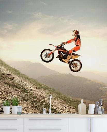 Fliegender Motocross-Fahrer Tapete Fliegender Motocross-Fahrer Tapete