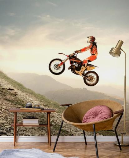 Sfondo Flying Motocross Rider