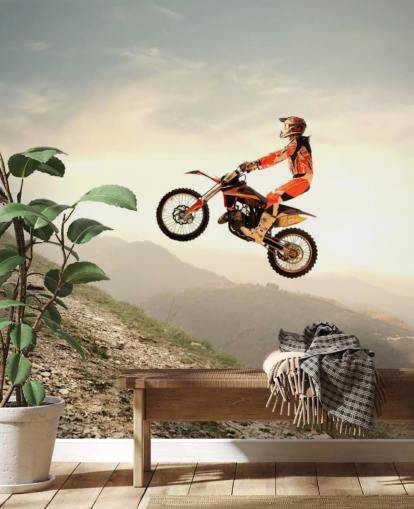 Flying Motocross Rider Wallpaper