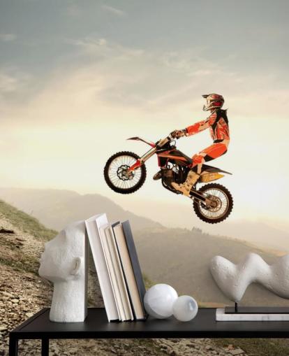 Fondo de pantalla de motocross volador