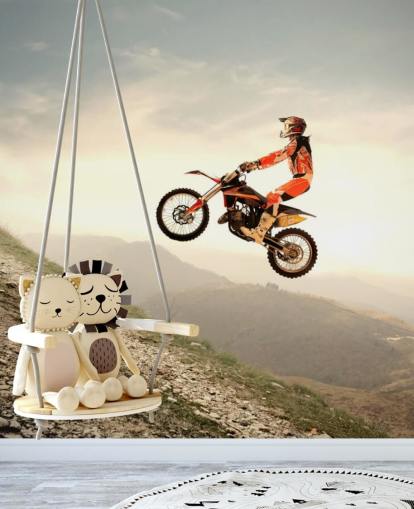 Fondo de pantalla de motocross volador Fondo de pantalla de motocross volador