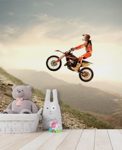 Flyvende Motocross rytter Baggrund