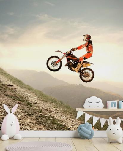 Flying Motocross Rider Wallpaper