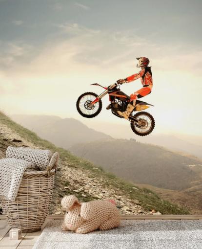 Flying Motocross Rider Wallpaper