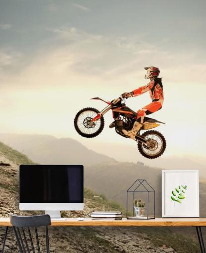 Fliegender Motocross-Fahrer Tapete