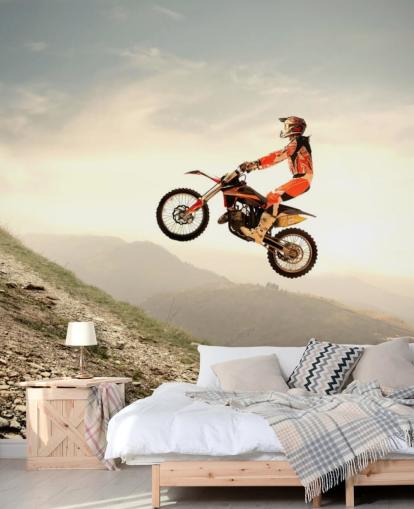 Fondo de pantalla de motocross volador