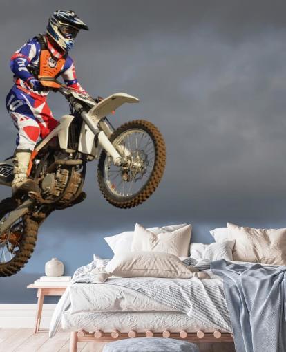 Motorcross Biker in Air Wallpaper Motorcross Biker in Air Wallpaper