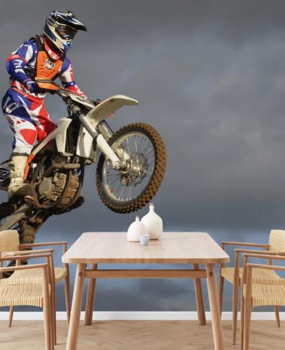 Motorcross Biker in Air Wallpaper Motorcross Biker in Air Wallpaper