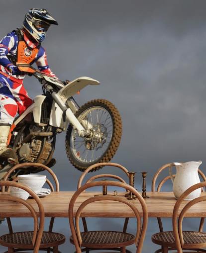 Motorcross Biker in Air Wallpaper Motorcross Biker in Air Wallpaper
