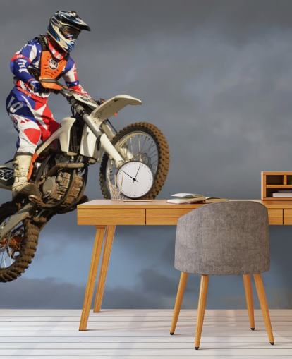 Fondo de pantalla de motocross en el aire
